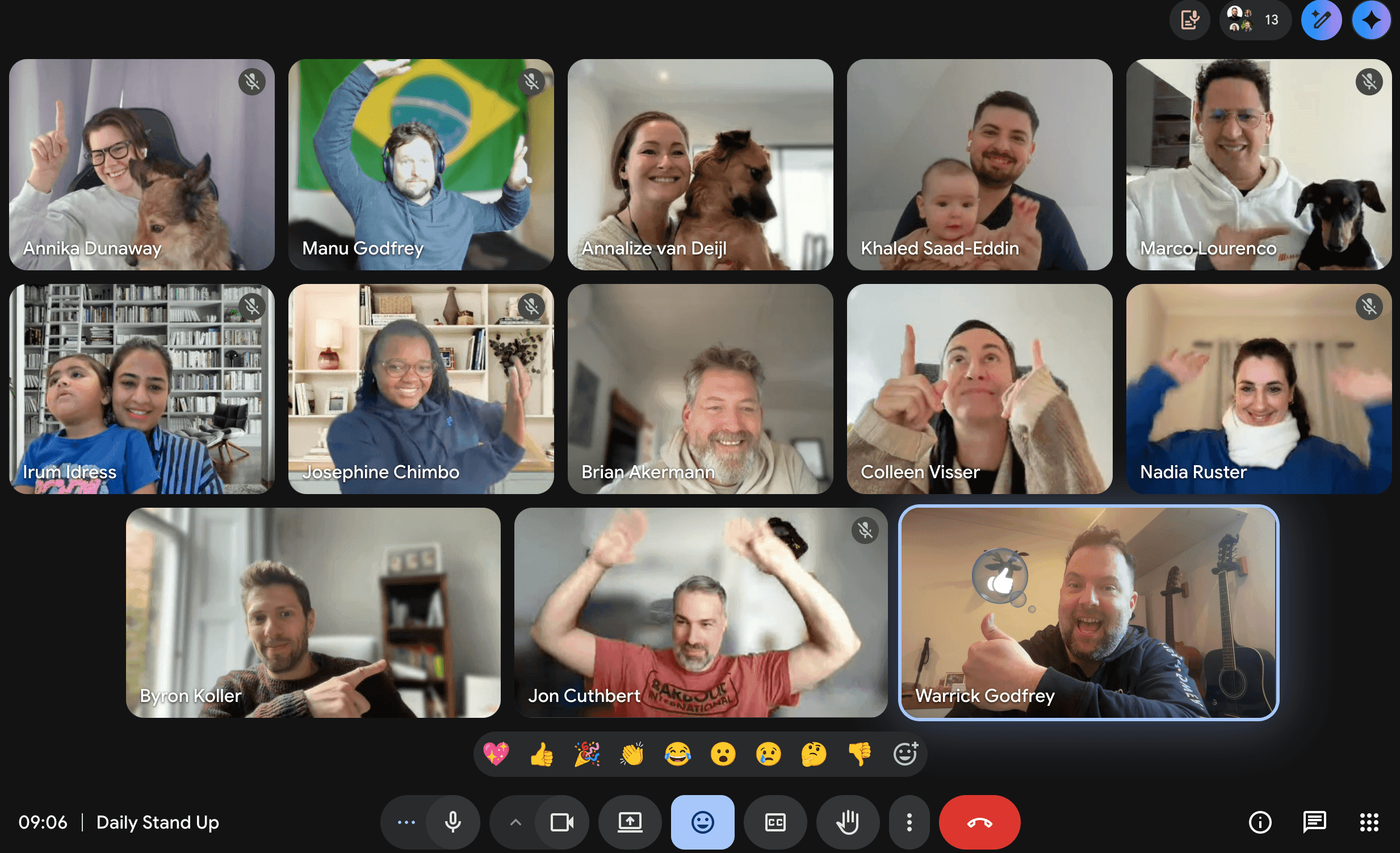 Fuse colleagues joining a daily stand-up video call from different locations