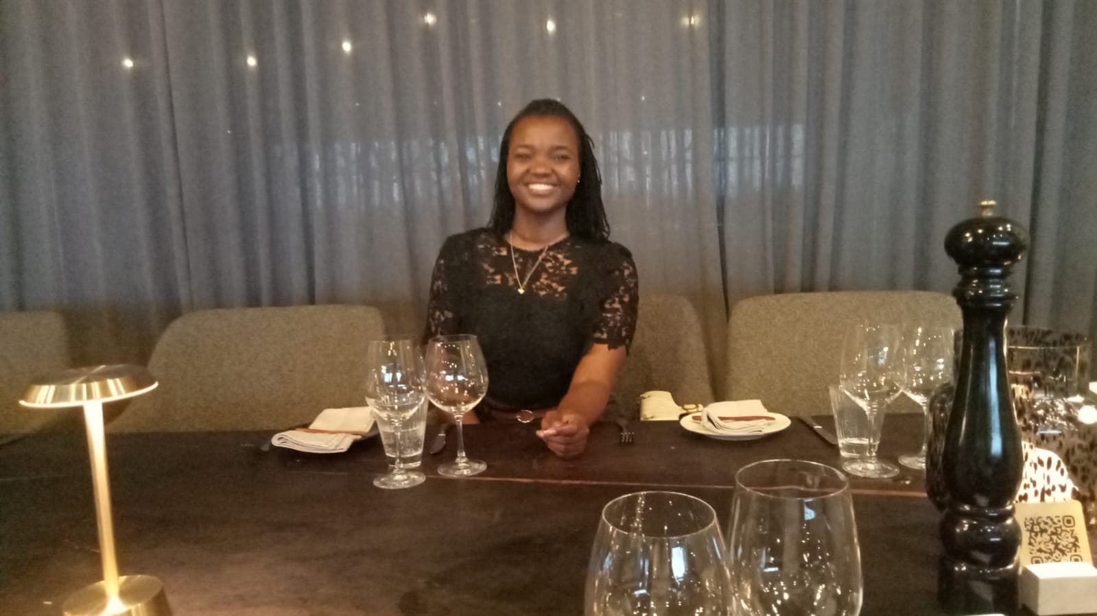 A Fuse colleague at a South African team dinner
